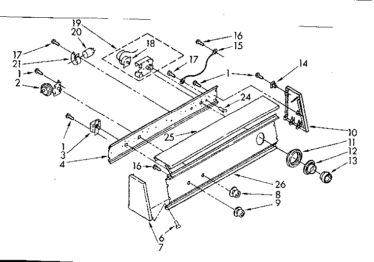 Kenmore 11082672610 console panel parts diagram