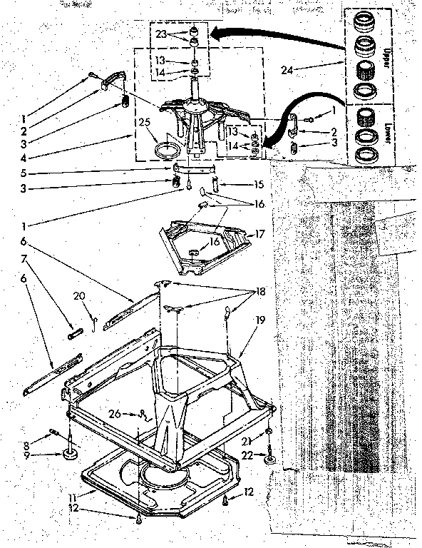 Kenmore 11082672610 machine base parts diagram