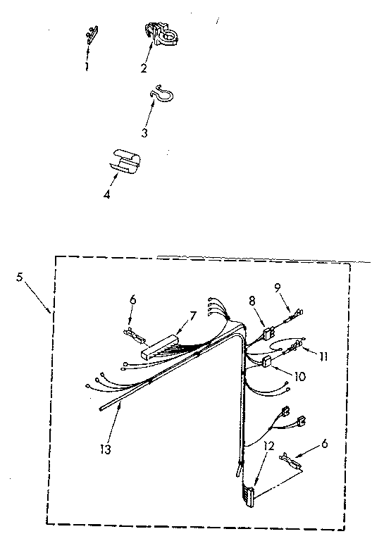 Kenmore 11082672610 wiring harness parts diagram