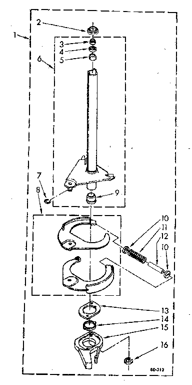 Kenmore 11082672610 brake and drive tube parts diagram