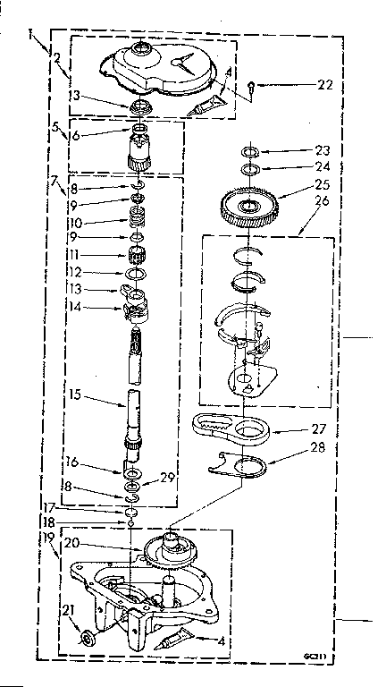 Kenmore 11082672610 gearcase parts diagram