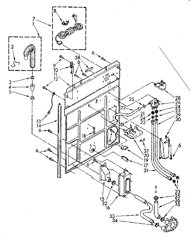 Kenmore 11082673300 rear panel parts diagram