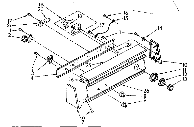 Kenmore 11082673300 console panel parts diagram