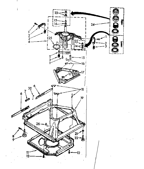 Kenmore 11082673300 machine base parts diagram