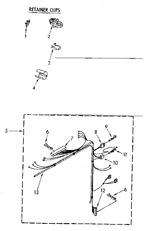 Kenmore 11082673300 wiring harness parts diagram