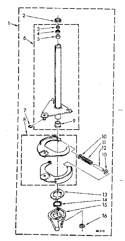Kenmore 11082673300 brake and drive tube parts diagram