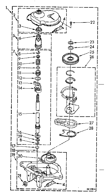 Kenmore 11082673300 gearcase parts diagram