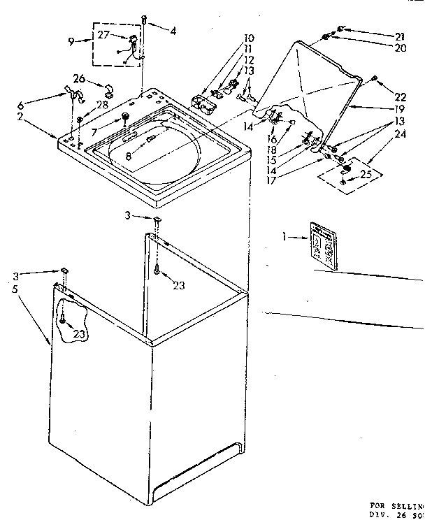 Kenmore 11082682310 top and cabinet parts diagram