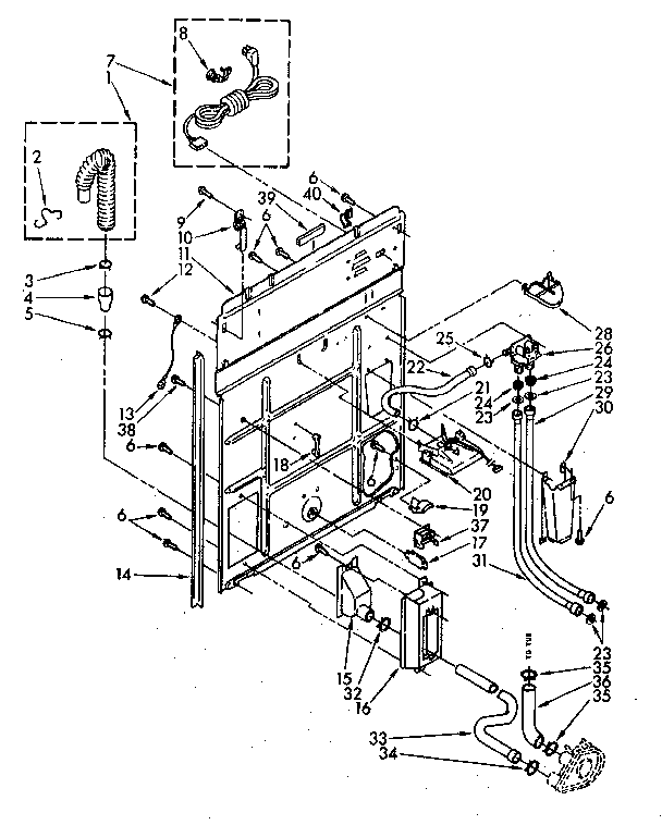 Kenmore 11082682310 rear panel parts diagram