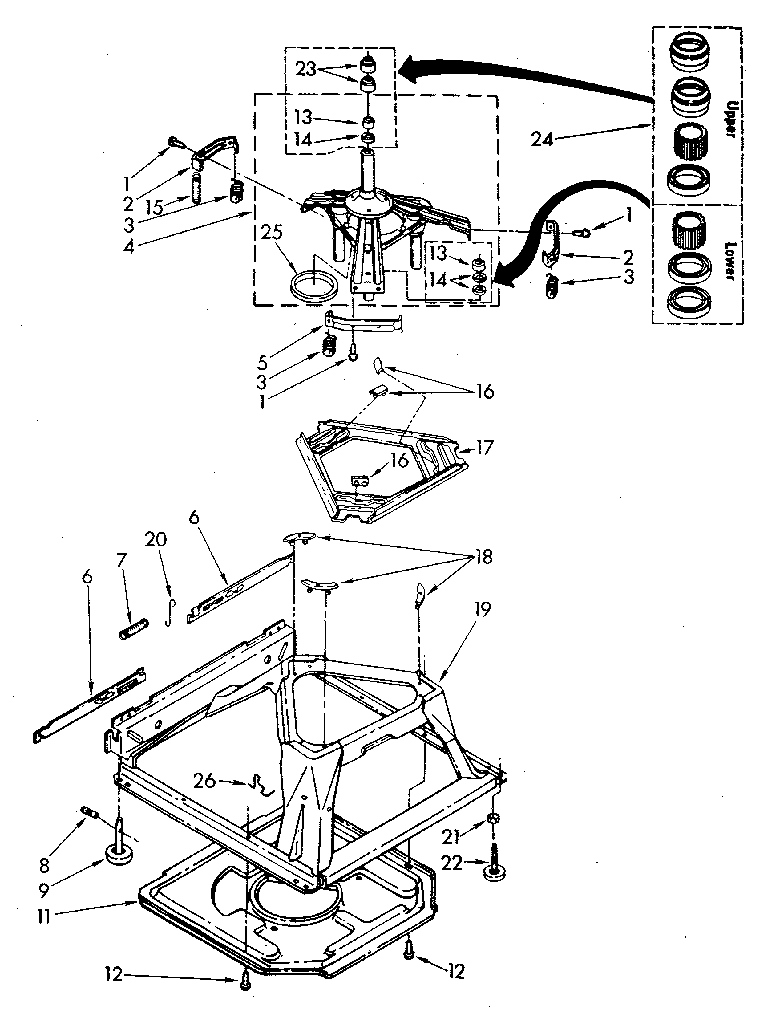 Kenmore 11082682310 machine base parts diagram