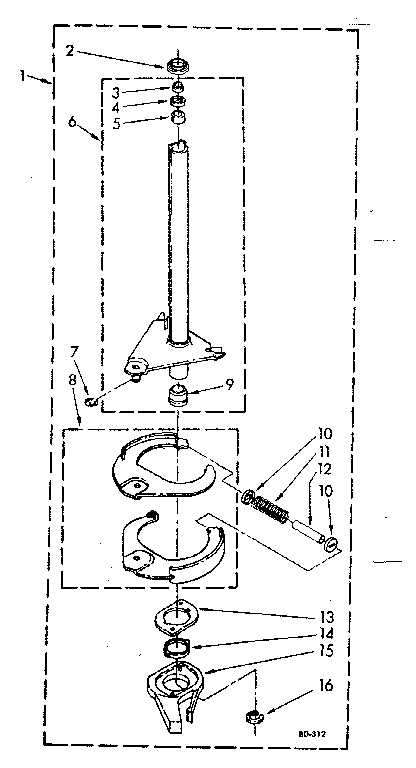 Kenmore 11082682310 brake and drive tube parts diagram