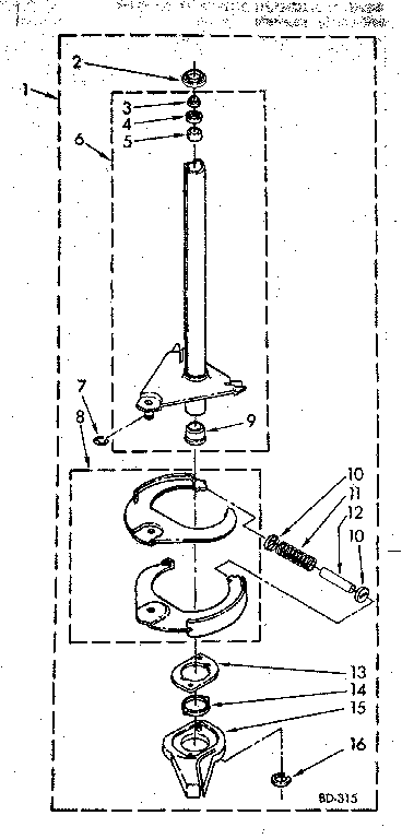 Kenmore 11082692610 brake and drive tube diagram