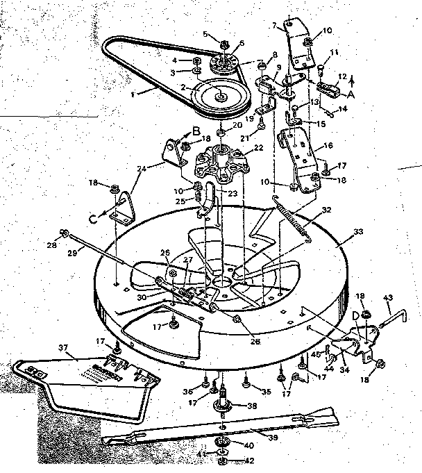 Craftsman 502254131 blade housing bottom half diagram