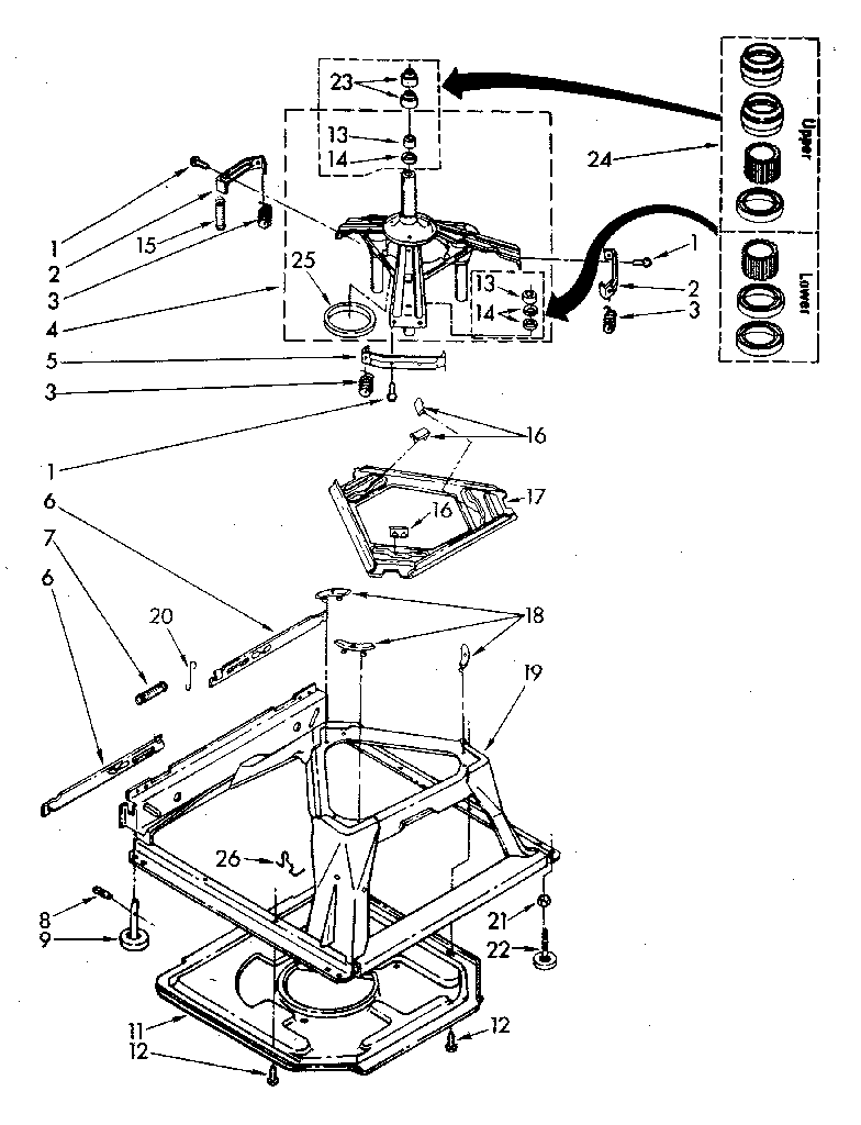 Kenmore 11082694510 machine base parts diagram