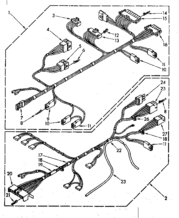 Kenmore 11082694510 wiring harness parts diagram