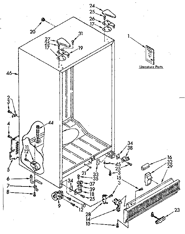 Kenmore 1068576983 cabinet parts diagram
