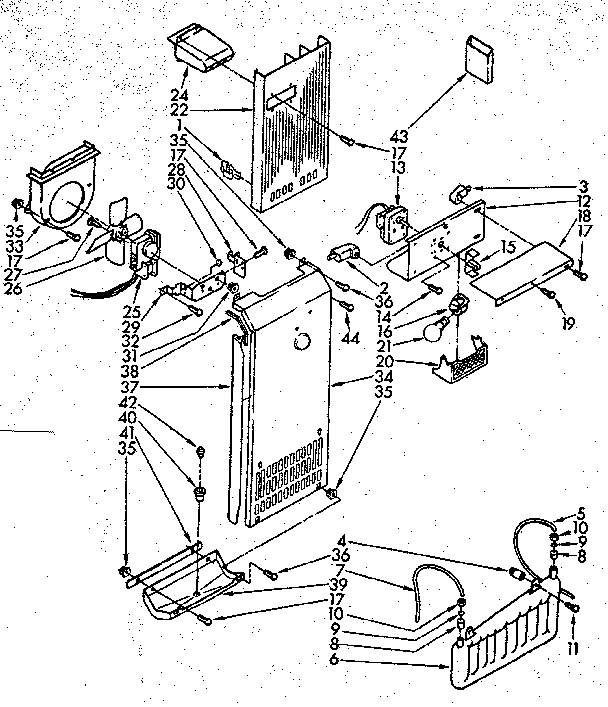 Kenmore 1068576983 air flow parts diagram