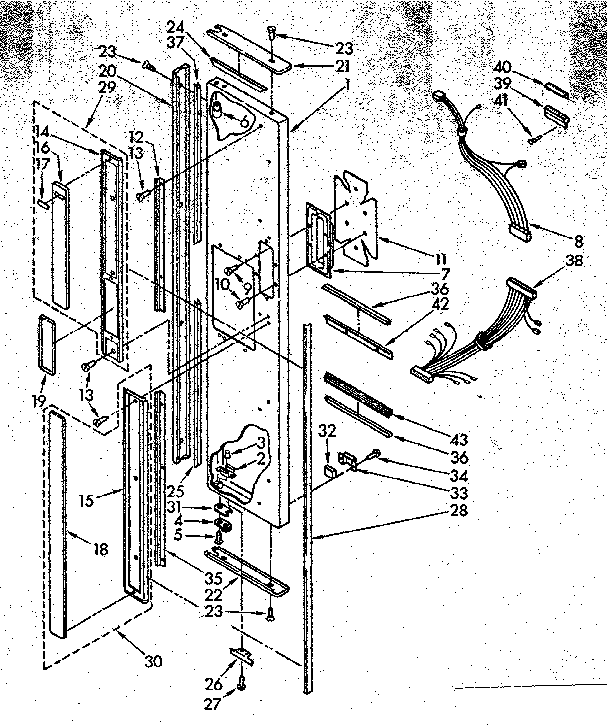 Kenmore 1068576983 freezer exterior door panel parts diagram
