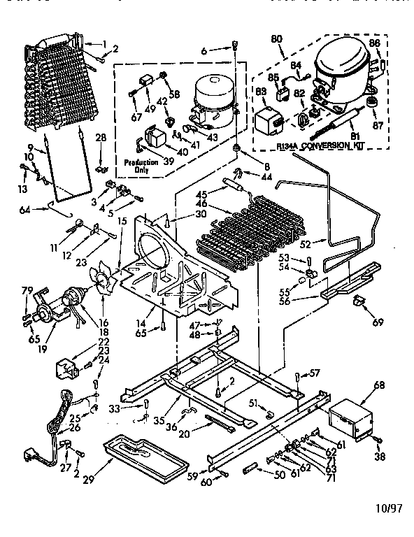 Kenmore 1068576983 unit parts diagram