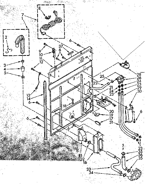 Kenmore 11082681600 rear panel parts diagram
