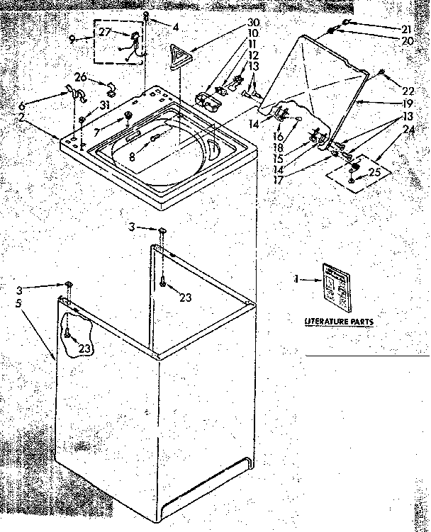Kenmore 11082683710 top and cabinet parts diagram