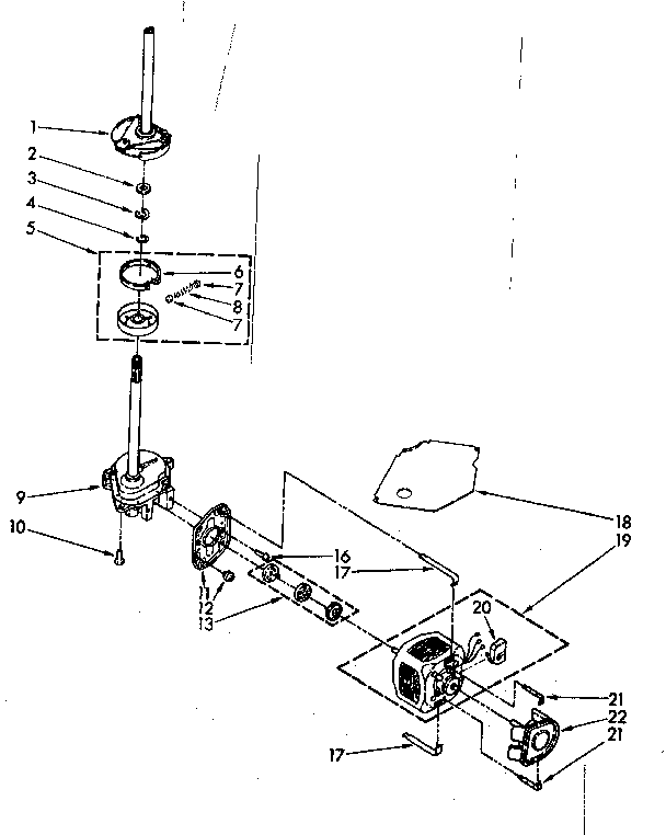 Kenmore 11082692720 brake, clutch, gearcase, motor and pump parts diagram