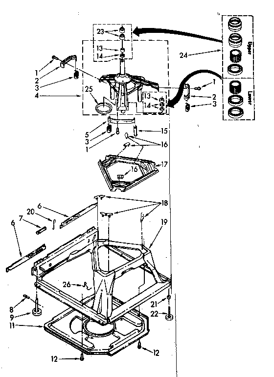 Kenmore 11082692720 machine base parts diagram