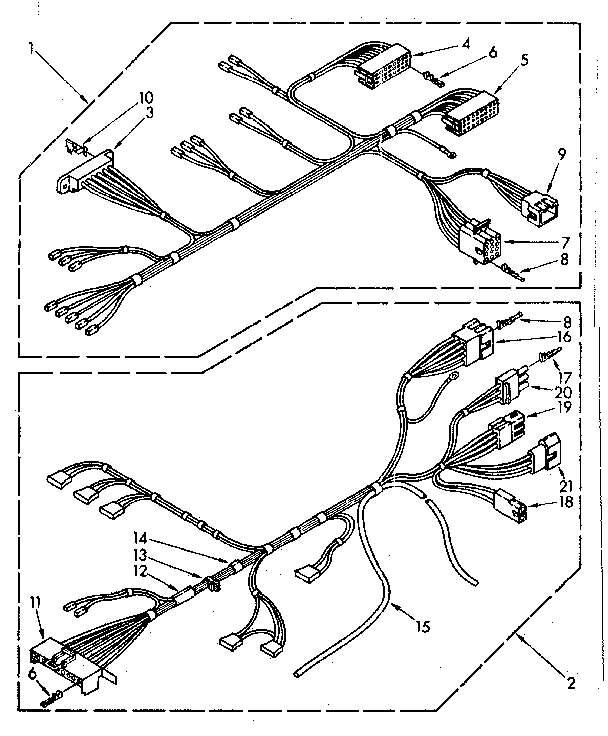 Kenmore 11082692720 wiring harness parts diagram