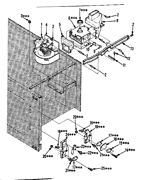 Kenmore 5648568510 switches and microwave parts diagram