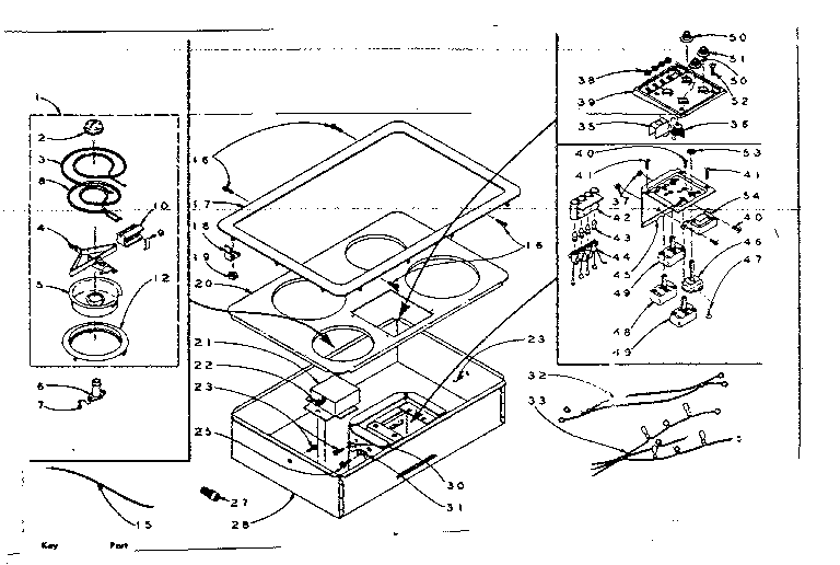 Kenmore 15440483 four surface unit drop-in diagram