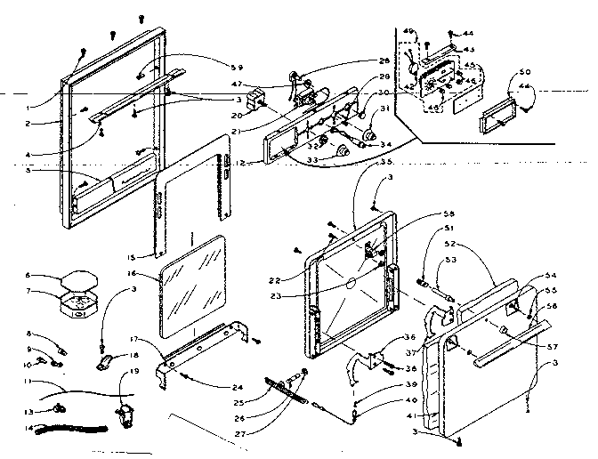 Kenmore 15441280 control panel and door diagram