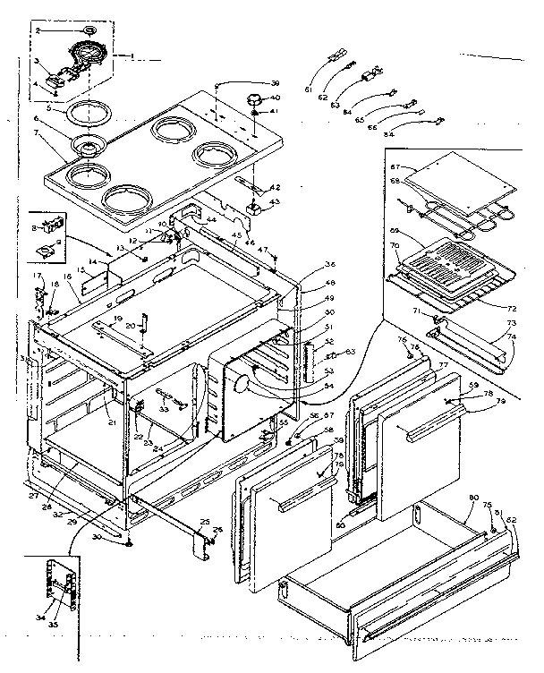 Kenmore 154942610 electric range parts diagram