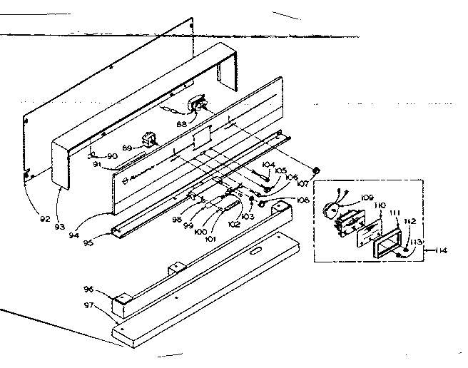 Kenmore 154942610 electric range backguard parts diagram