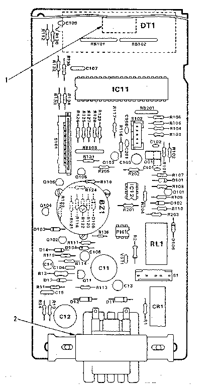 Kenmore 5658778620 power and control circuit board (part no. 12982) diagram