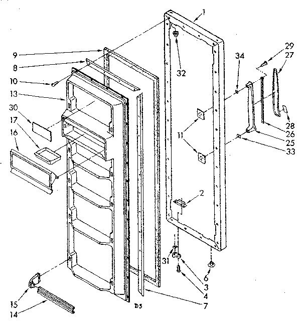 Kenmore 1068559210 refrigerator door diagram