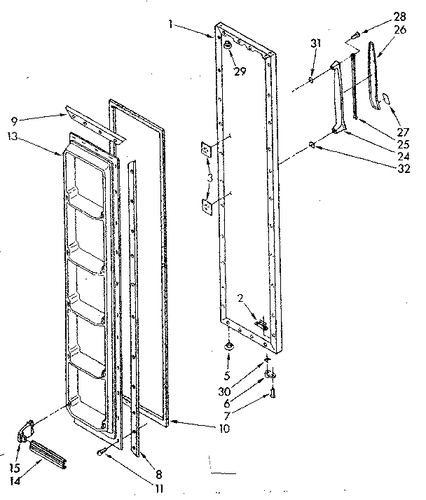 Kenmore 1068559210 freezer door diagram