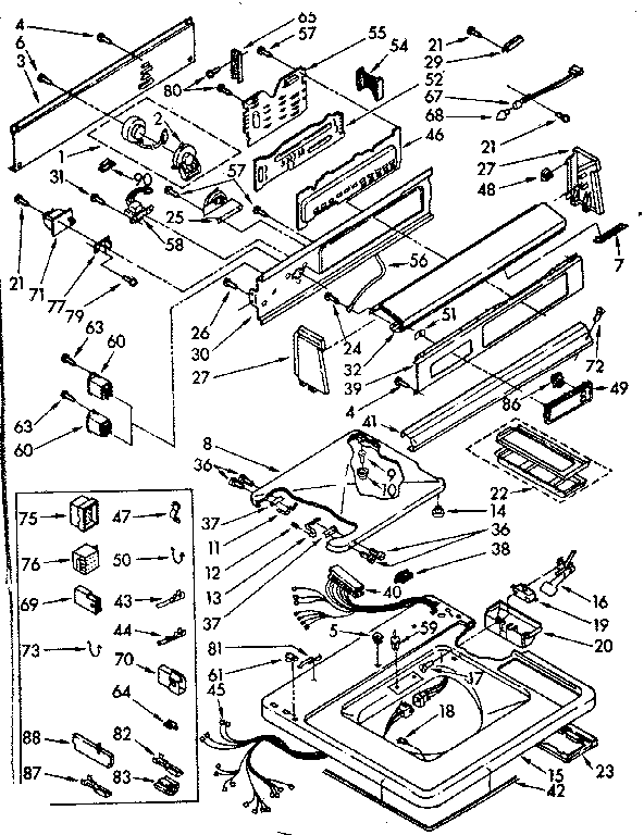 Kenmore 11082294500 limited edition top and console parts diagram