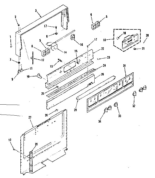 Kenmore 9119388412 backguard section diagram
