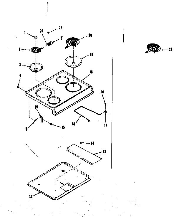 Kenmore 9119388412 main top section diagram