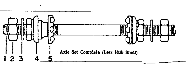Sears 502474280 axle set complete (less hub shell) diagram