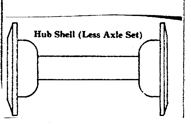 Sears 502474280 hub shell (less axle set) diagram