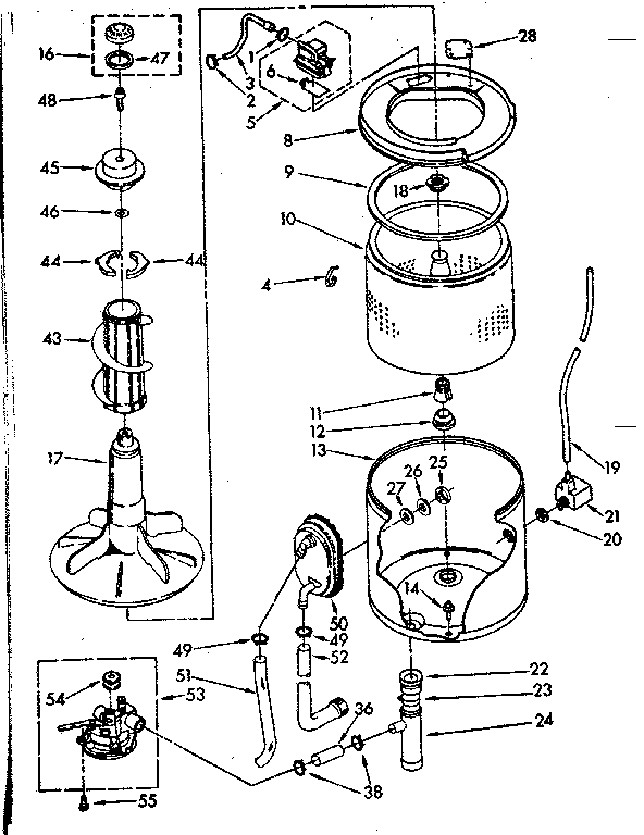 Kenmore 11082370200 tub and basket parts (suds only) diagram