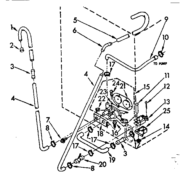 Kenmore 11082370200 water system parts (suds only) diagram