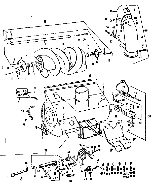 Craftsman 84224067 auger  assembly diagram