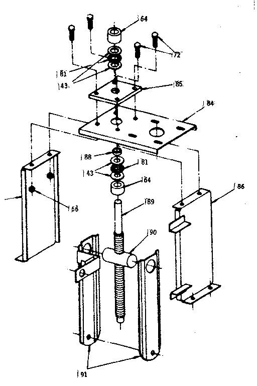 Walton PJX9000-MOTORIZED TREADMILL elevation motor mounting plate assembly diagram