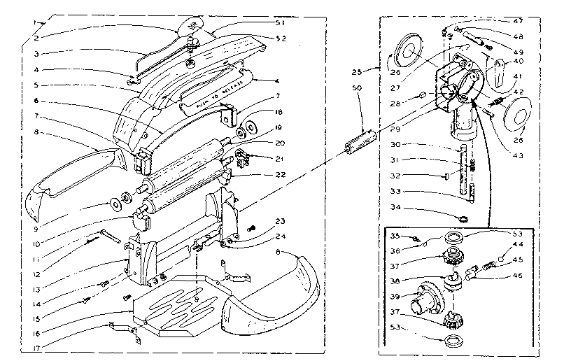 Kenmore 1105801200 wringer and wringer gear case assembly diagram