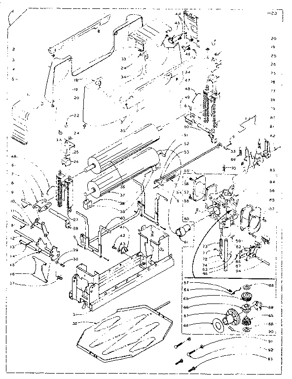 Kenmore 1105802600 wringer and wringer gear case assembly diagram