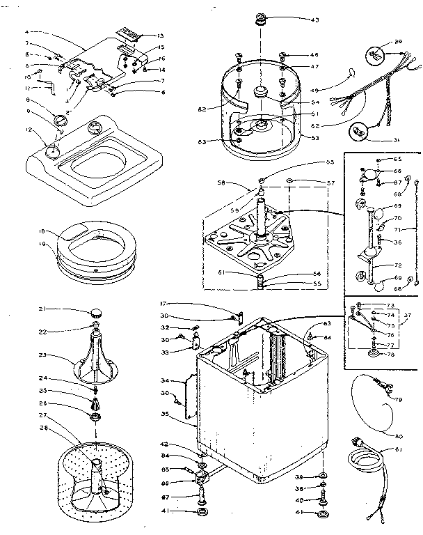 Kenmore 1105803000 machine sub-assembly diagram