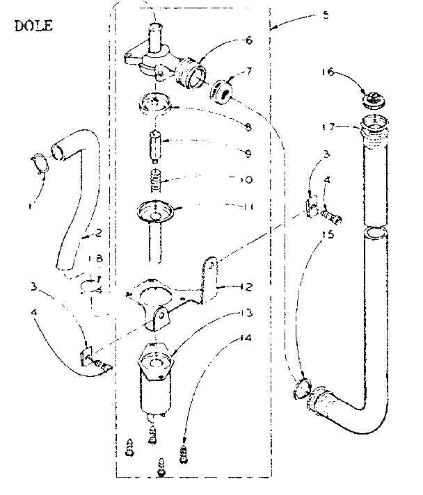 Kenmore 1105804100 water inlet valve - dole diagram