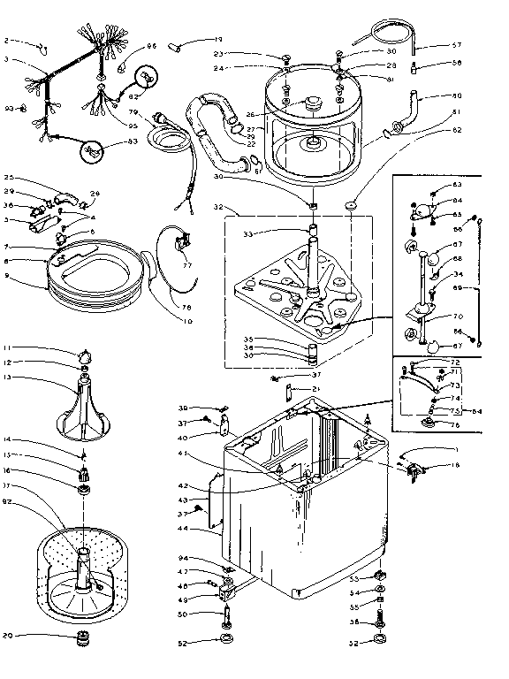 Kenmore 1105804300 machine sub-assembly diagram